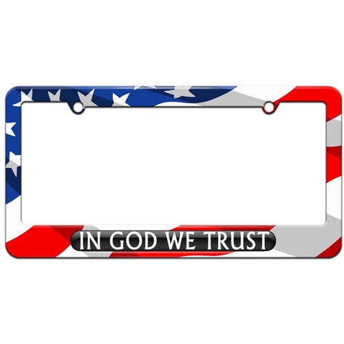 God Bless America License Plate Frame Au-tomotive Gold 